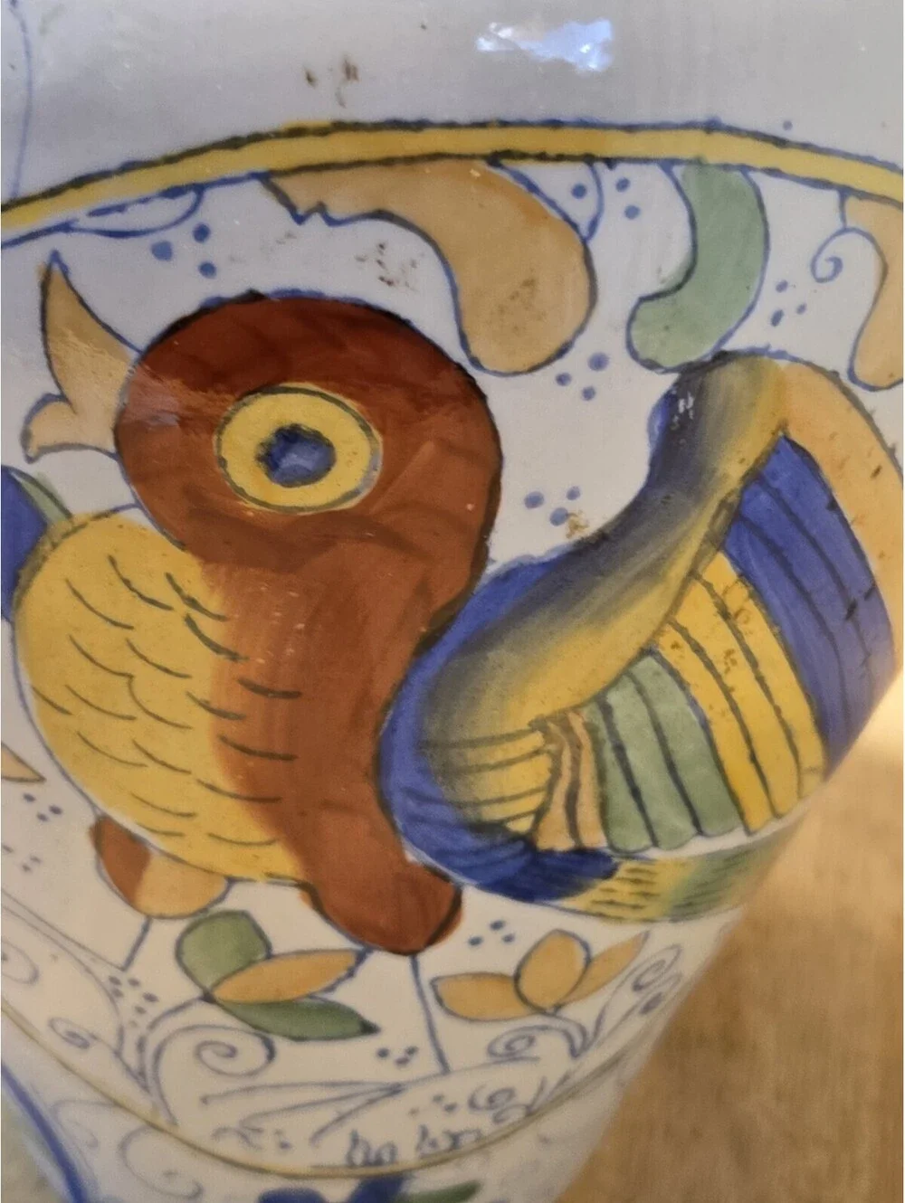 Chinese Vase WBI Bird of Paradise Motif Hand-Painted 11